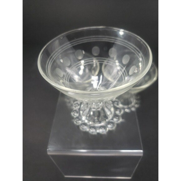 Anchor Hocking Berwick Boopie Champagne Sherbet Footed Etched Design Vintage MCM - Picture 5 of 16